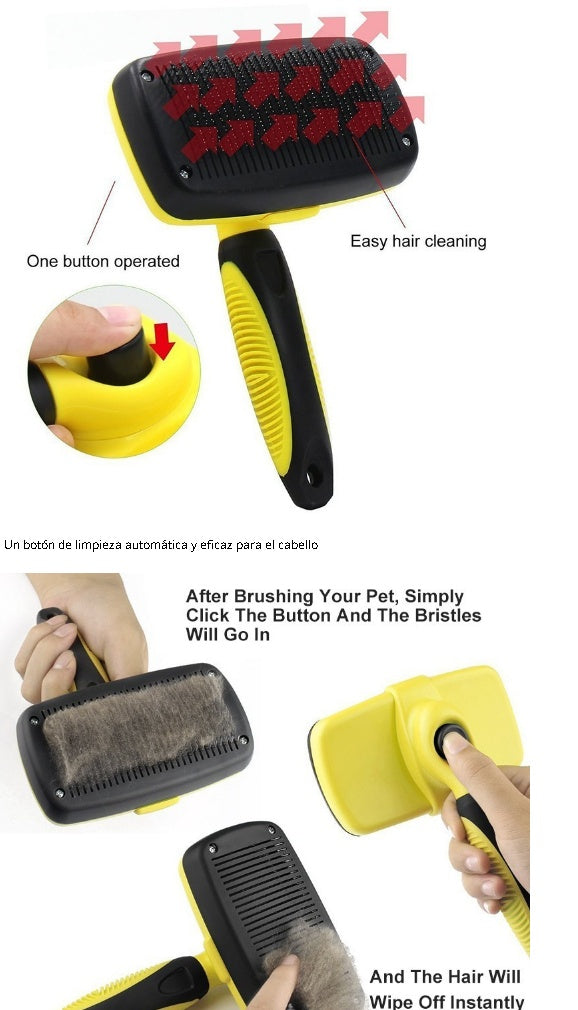 Self-Cleaning Pet Slicker Brush – Automatic Retractable Comb for Dogs & Cats