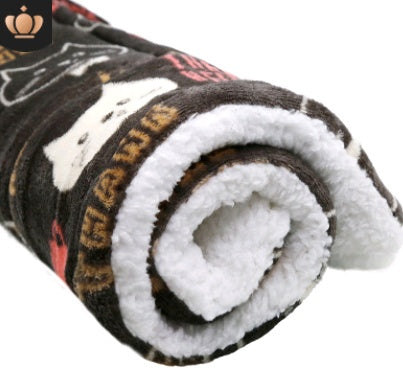Cute Pet Blanket for Dogs & Cats – Soft Warm Fleece Dog Mat, Washable Puppy & Kitten Sleeping Bed, Cozy Pet Blanket for Small Medium Large Pets