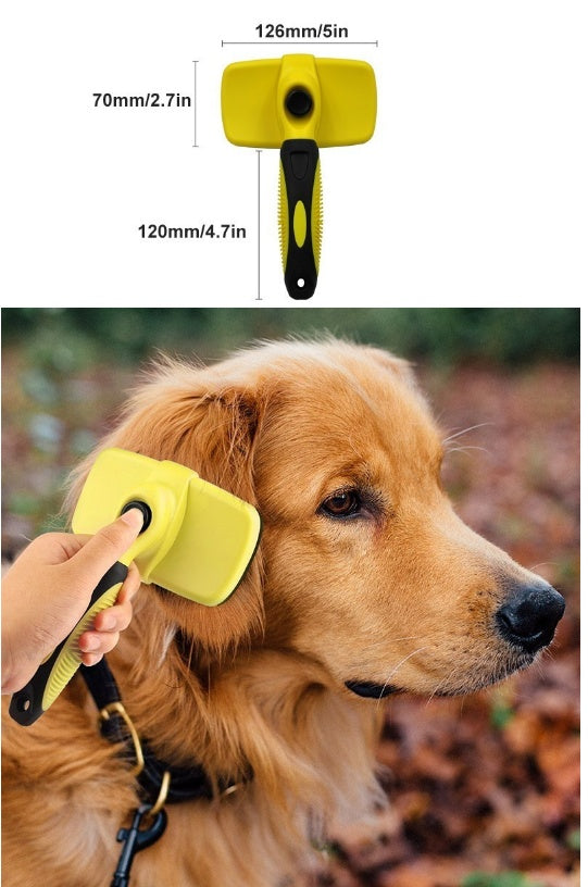 Self-Cleaning Pet Slicker Brush – Automatic Retractable Comb for Dogs & Cats