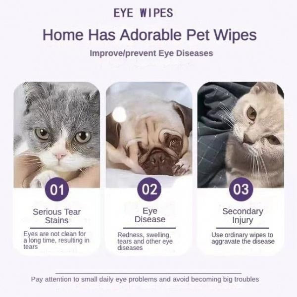 Pet Eye Wipes – 200 Count Tear Stain Remover for Dogs & Cats (Gentle & Hypoallergenic)