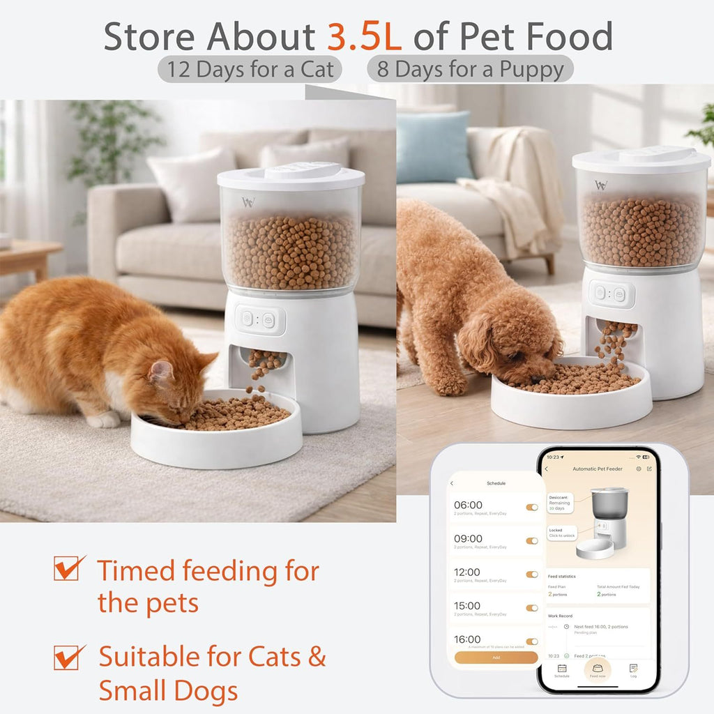 WiFi Automatic Cat Feeder – App Controlled Timed Pet Food Dispenser with Portion Control