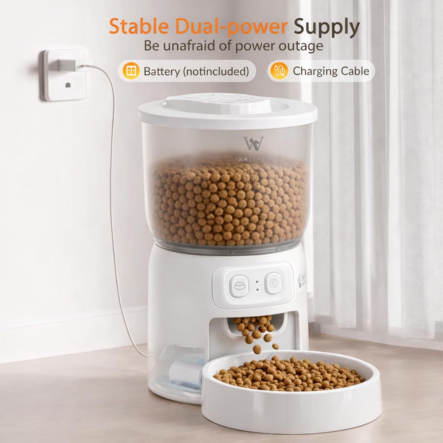 WiFi Automatic Cat Feeder – App Controlled Timed Pet Food Dispenser with Portion Control