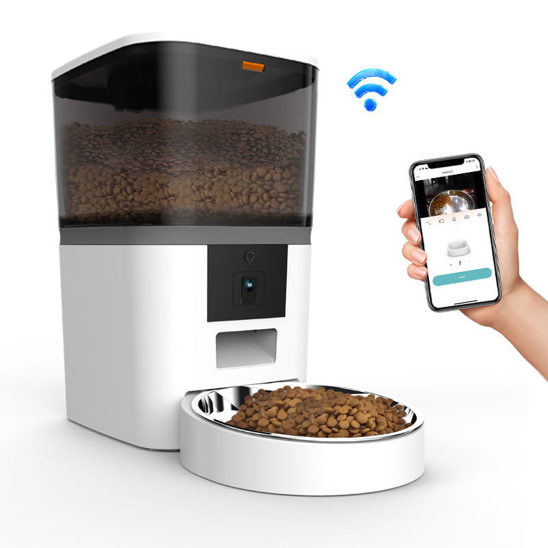 Smart Pet Feeder with Camera – WiFi Automatic Cat & Dog Feeder with App Control