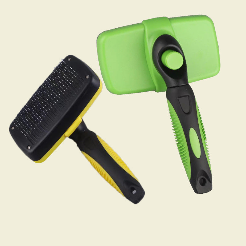 Self-Cleaning Pet Slicker Brush – Automatic Retractable Comb for Dogs & Cats