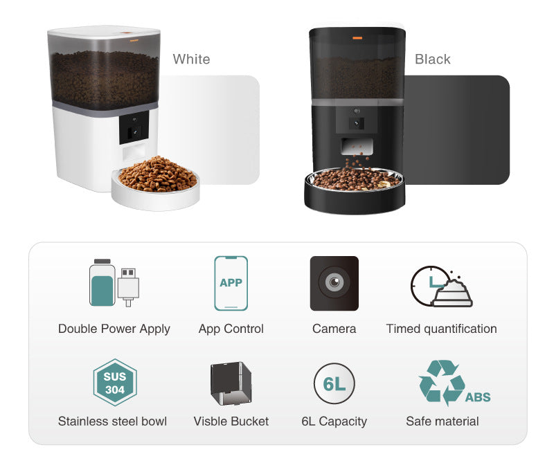 Smart Pet Feeder with Camera – WiFi Automatic Cat & Dog Feeder with App Control