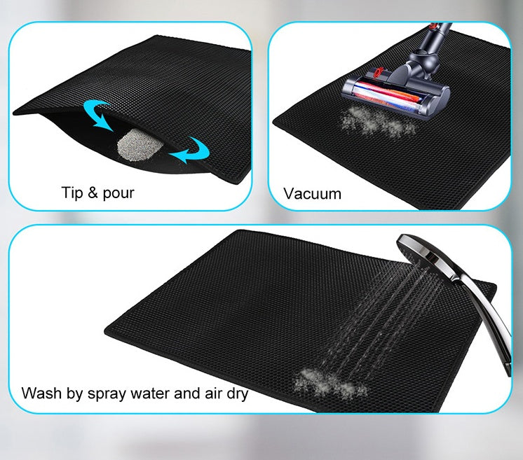 Honeycomb Cat Litter Mat – Waterproof & Urine-Proof Double Layer Cat Pad, Anti-Tracking Pet Litter Trap