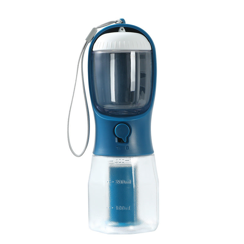 3-in-1 Portable Dog Water Bottle – Drinking Cup, Food Container & Poop Bag Holder