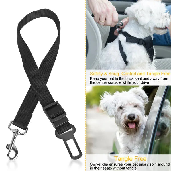 2 Pack Dog Seat Belt Leash Adjustable Pet Safety Harness Car Travel Restraint for Dogs , Universal Vehicle Leads