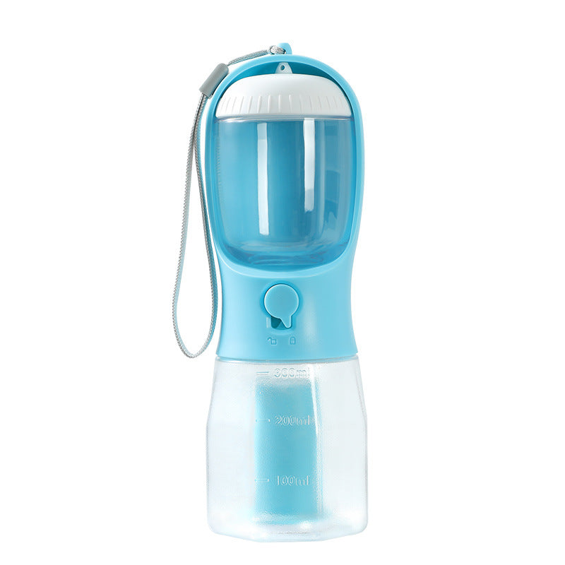 3-in-1 Portable Dog Water Bottle – Drinking Cup, Food Container & Poop Bag Holder