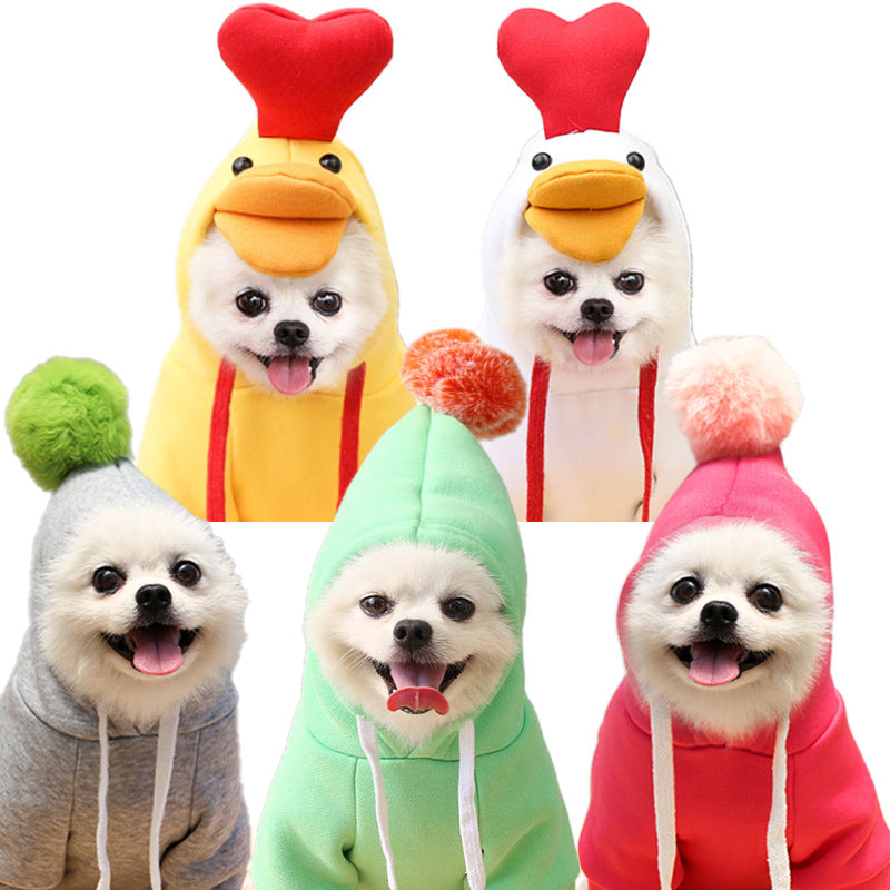 Cute Fruit Dog Hoodie Winter Warm Fleece Pet Clothes for Small Dogs Cats Chihuahua French Bulldog Puppy Costume Coat