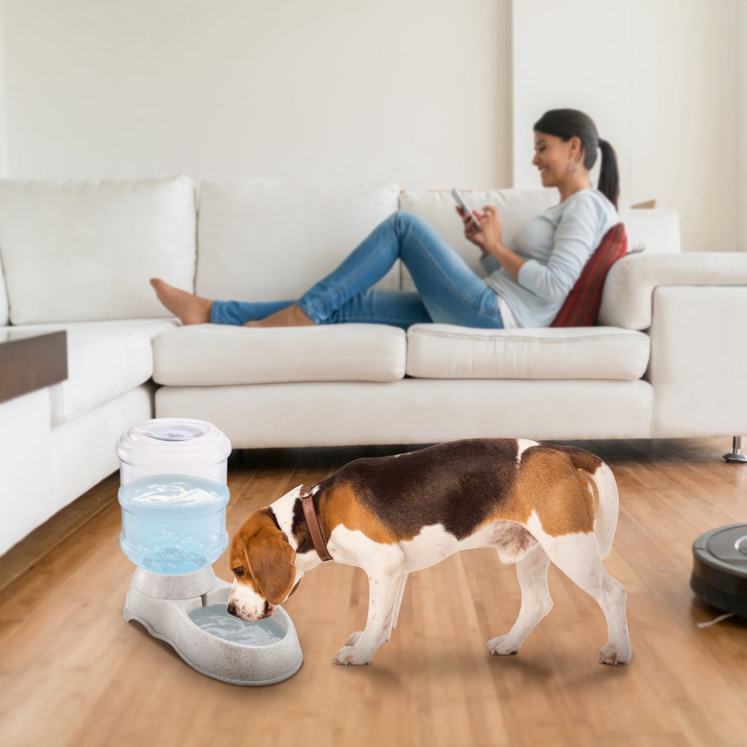 3.5L Gravity Pet Water Dispenser – Automatic Cat & Dog Water Feeder (1 Gallon)