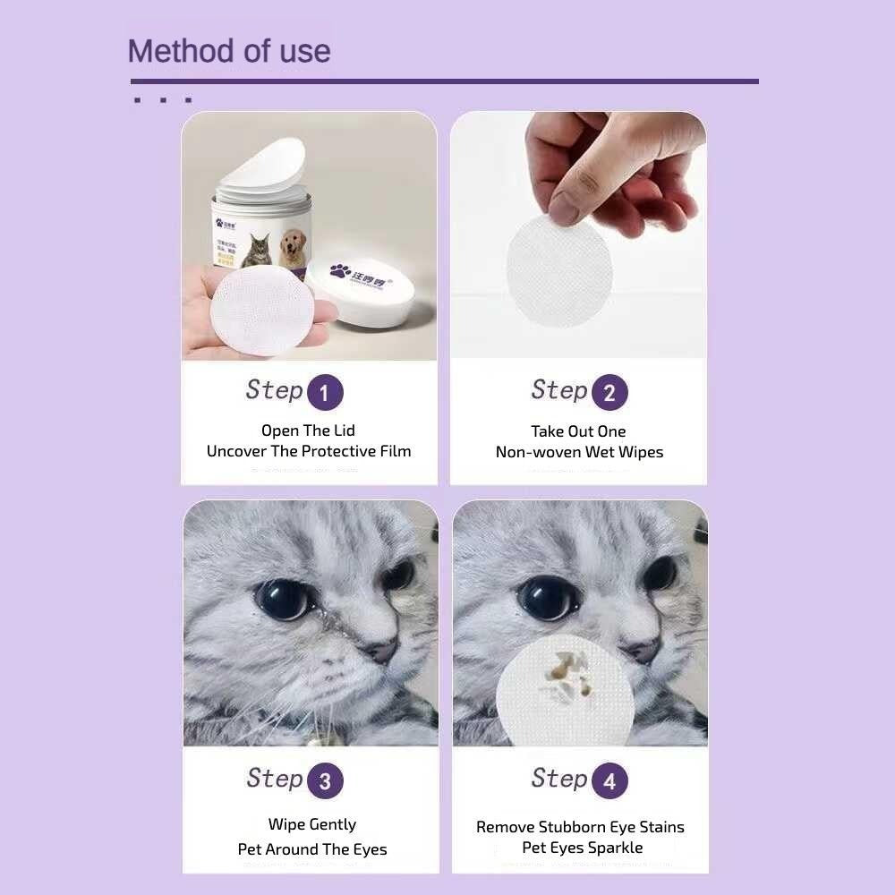 Pet Eye Wipes – 200 Count Tear Stain Remover for Dogs & Cats (Gentle & Hypoallergenic)