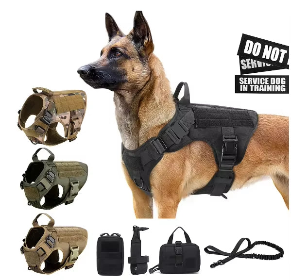 Luxury Dog Harness and Leash Set Adjustable Nylon Camouflage Chest Harness for Small Medium Large Dogs Pet Walking Safety Harness