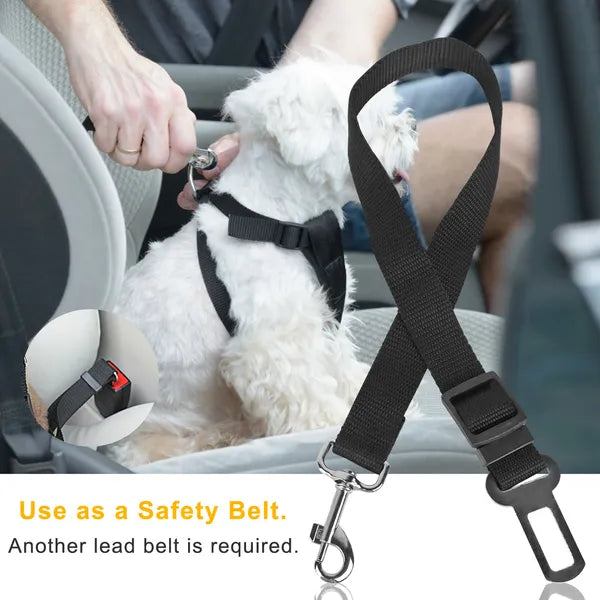 2 Pack Dog Seat Belt Leash Adjustable Pet Safety Harness Car Travel Restraint for Dogs , Universal Vehicle Leads