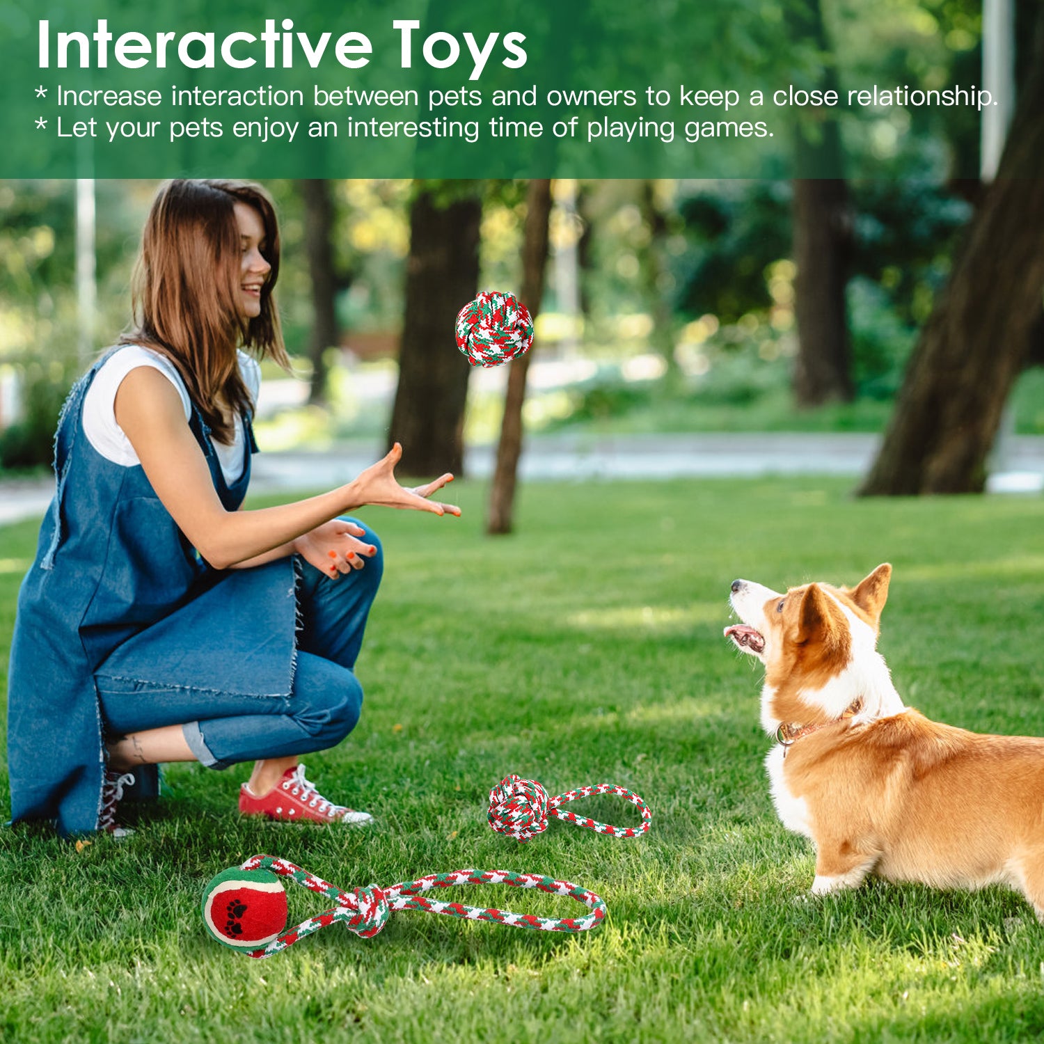 Set of 5 Christmas Dog Rope Chew Toys Interactive Pet Toy Set for Puppies Small Medium Large Dogs Aggressive Chewers Training Teething Toys