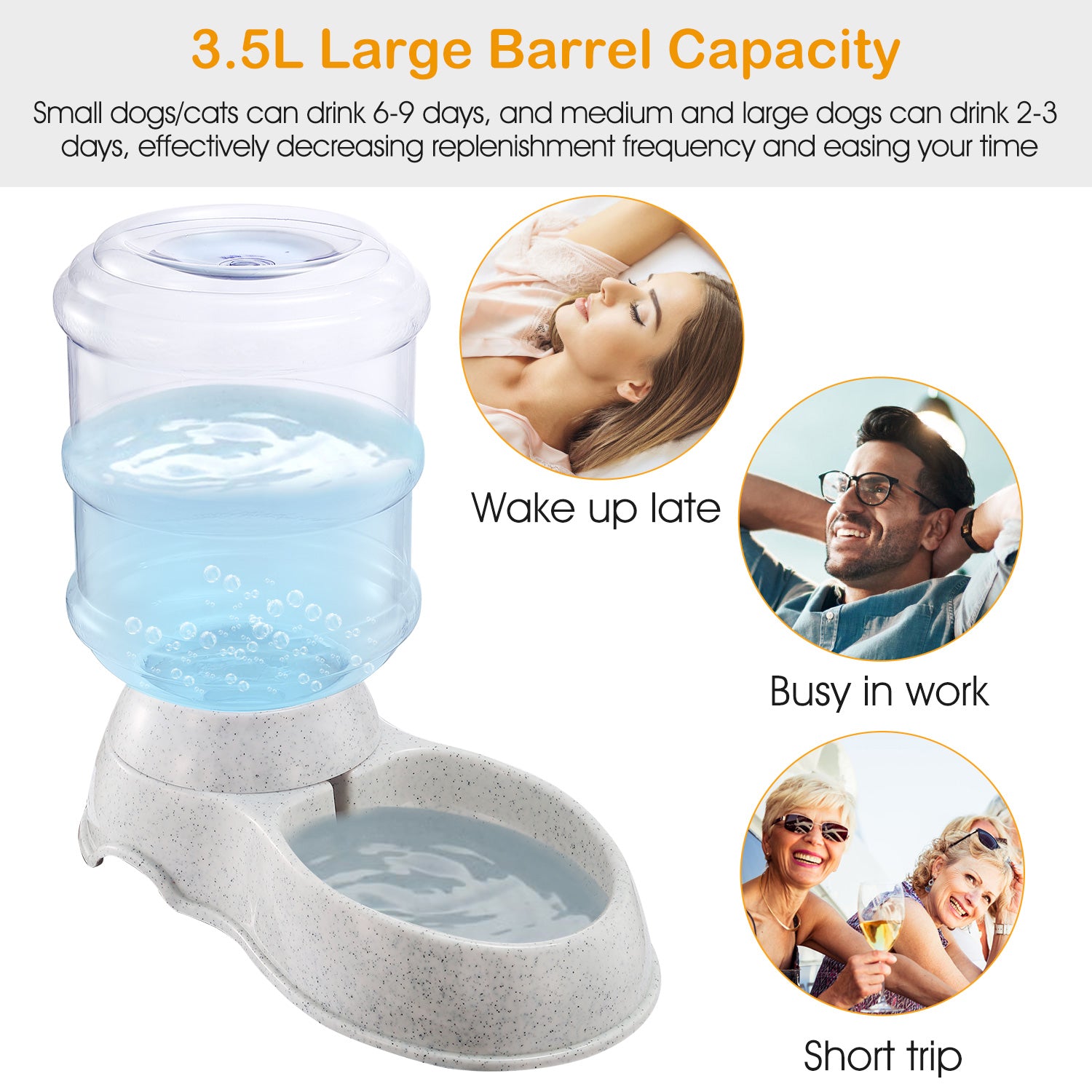 3.5L Gravity Pet Water Dispenser – Automatic Cat & Dog Water Feeder (1 Gallon)