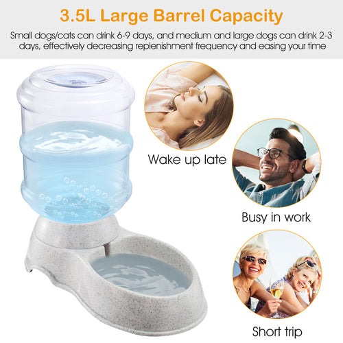 3.5L Gravity Pet Water Dispenser – Automatic Cat & Dog Water Feeder (1 Gallon)