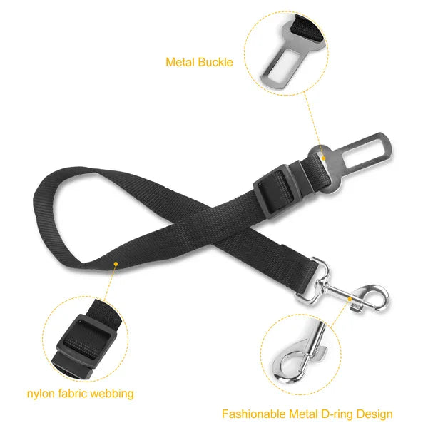 2 Pack Dog Seat Belt Leash Adjustable Pet Safety Harness Car Travel Restraint for Dogs , Universal Vehicle Leads