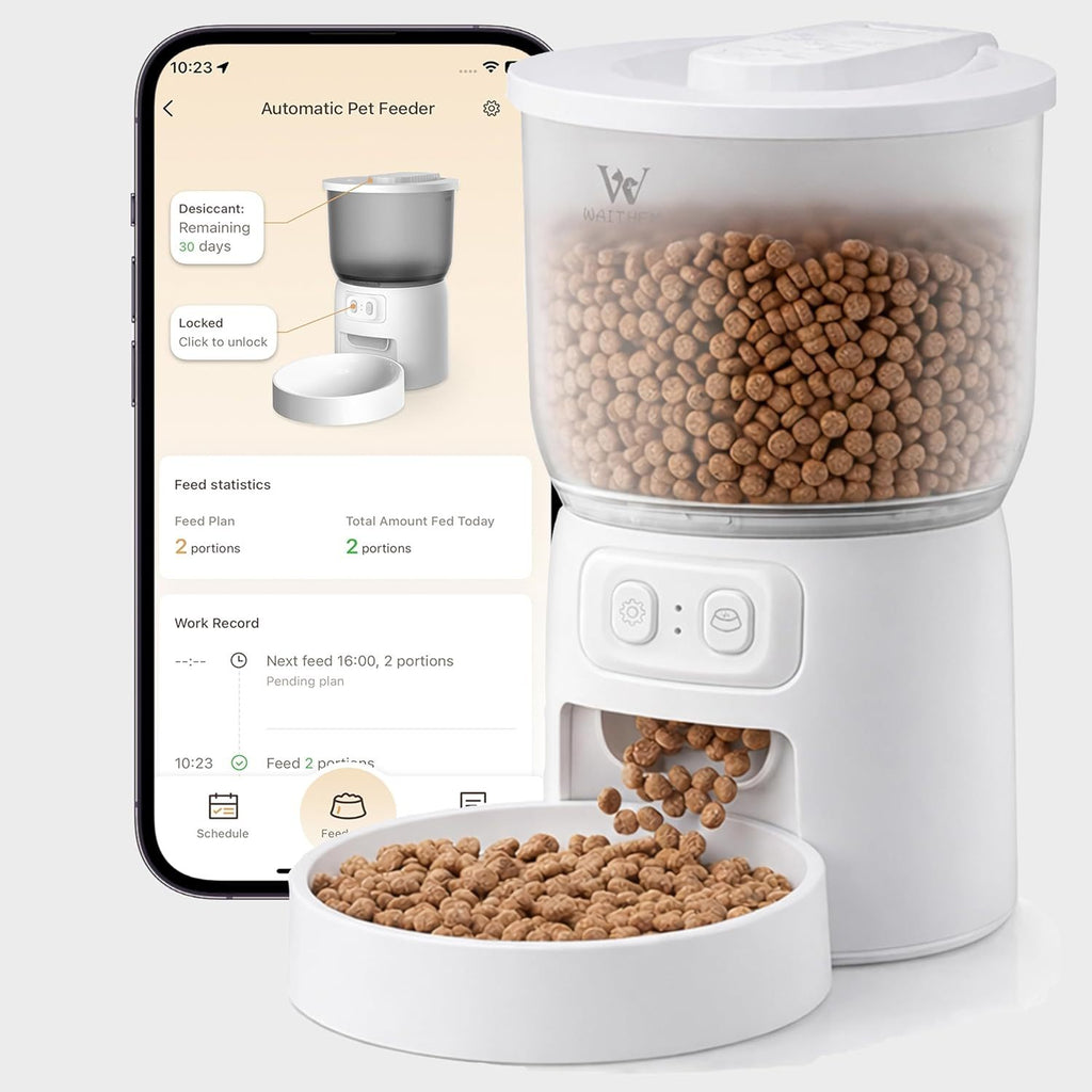 WiFi Automatic Cat Feeder – App Controlled Timed Pet Food Dispenser with Portion Control