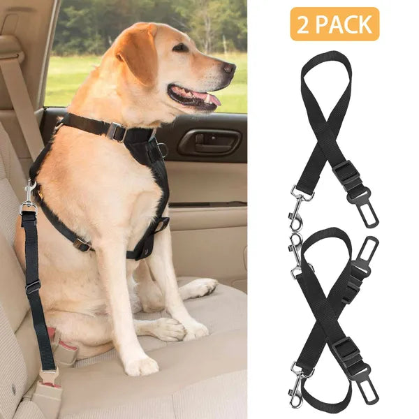 2 Pack Dog Seat Belt Leash Adjustable Pet Safety Harness Car Travel Restraint for Dogs , Universal Vehicle Leads