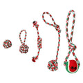 Set of 5 Christmas Dog Rope Chew Toys Interactive Pet Toy Set for Puppies Small Medium Large Dogs Aggressive Chewers Training Teething Toys