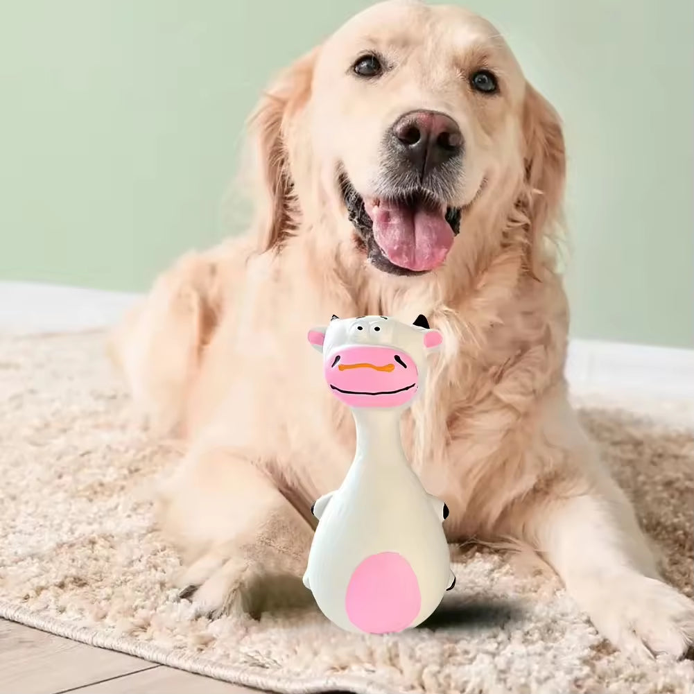 4pcs Dog Chew Toys Latex Squeaky Interactive Toys for Puppies Dental Health Teething Bite Resistant Pet Toys Set