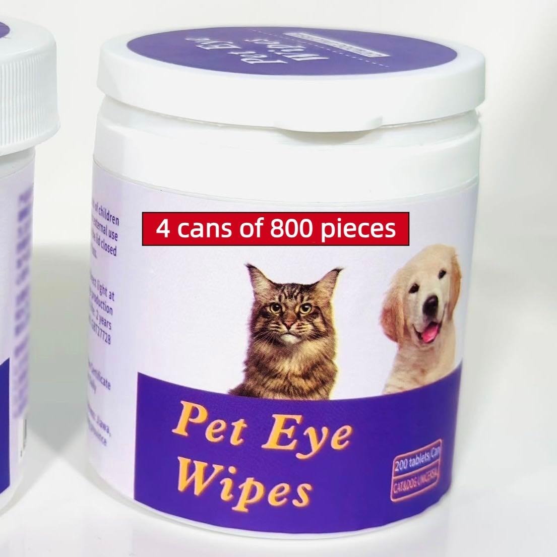 Pet Eye Wipes – 200 Count Tear Stain Remover for Dogs & Cats (Gentle & Hypoallergenic)