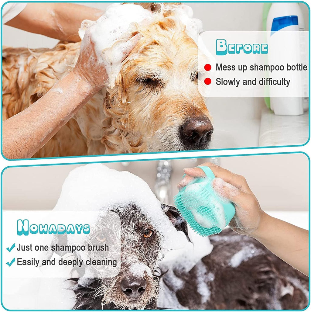 7-in-1 Pet Grooming Kit Dog & Cat Brush Set Self Cleaning Deshedding Brush Nail Clipper Flea Comb Bath Brush & Toothbrush Grooming Tools